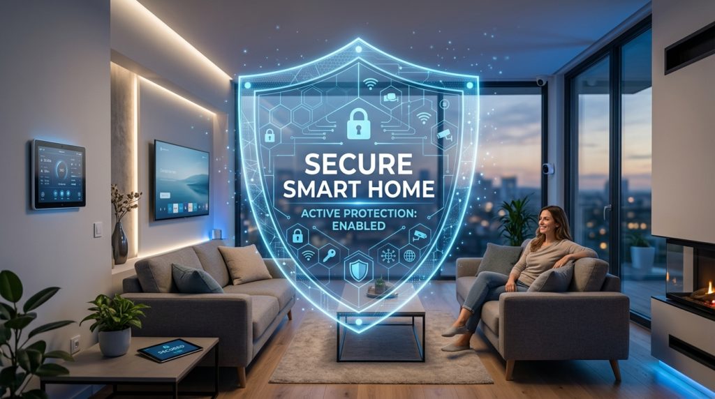 スマートホームの安全を守るデジタルセキュリティのイメージ