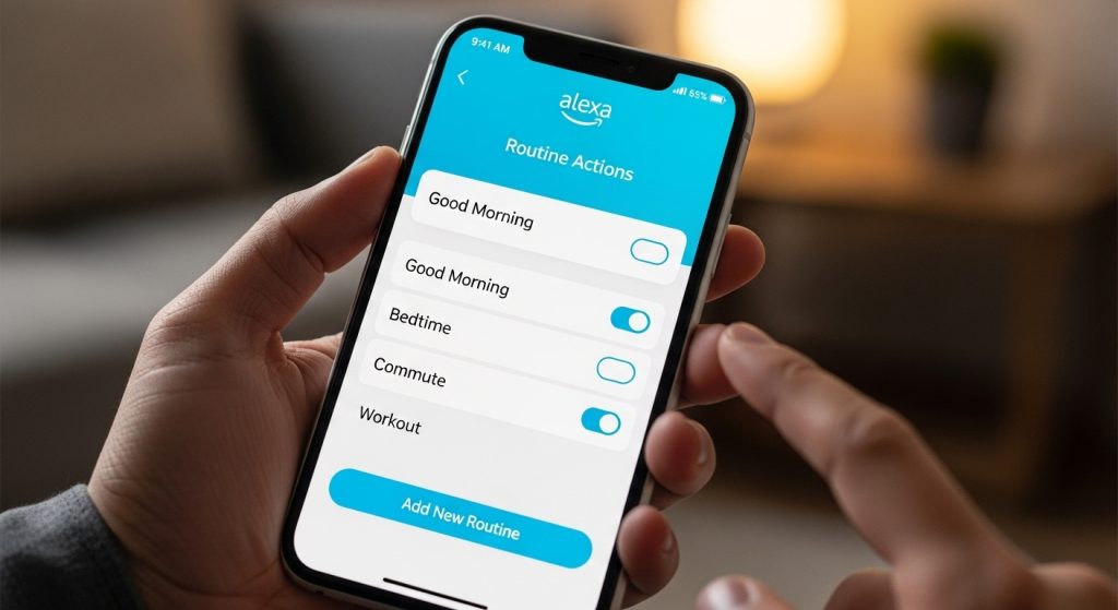 アレクサのアプリで複数の家電を連携させる設定画面